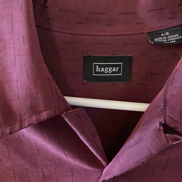 Haggar long sleeve button down dressy shirt Large - Picture 6 of 9